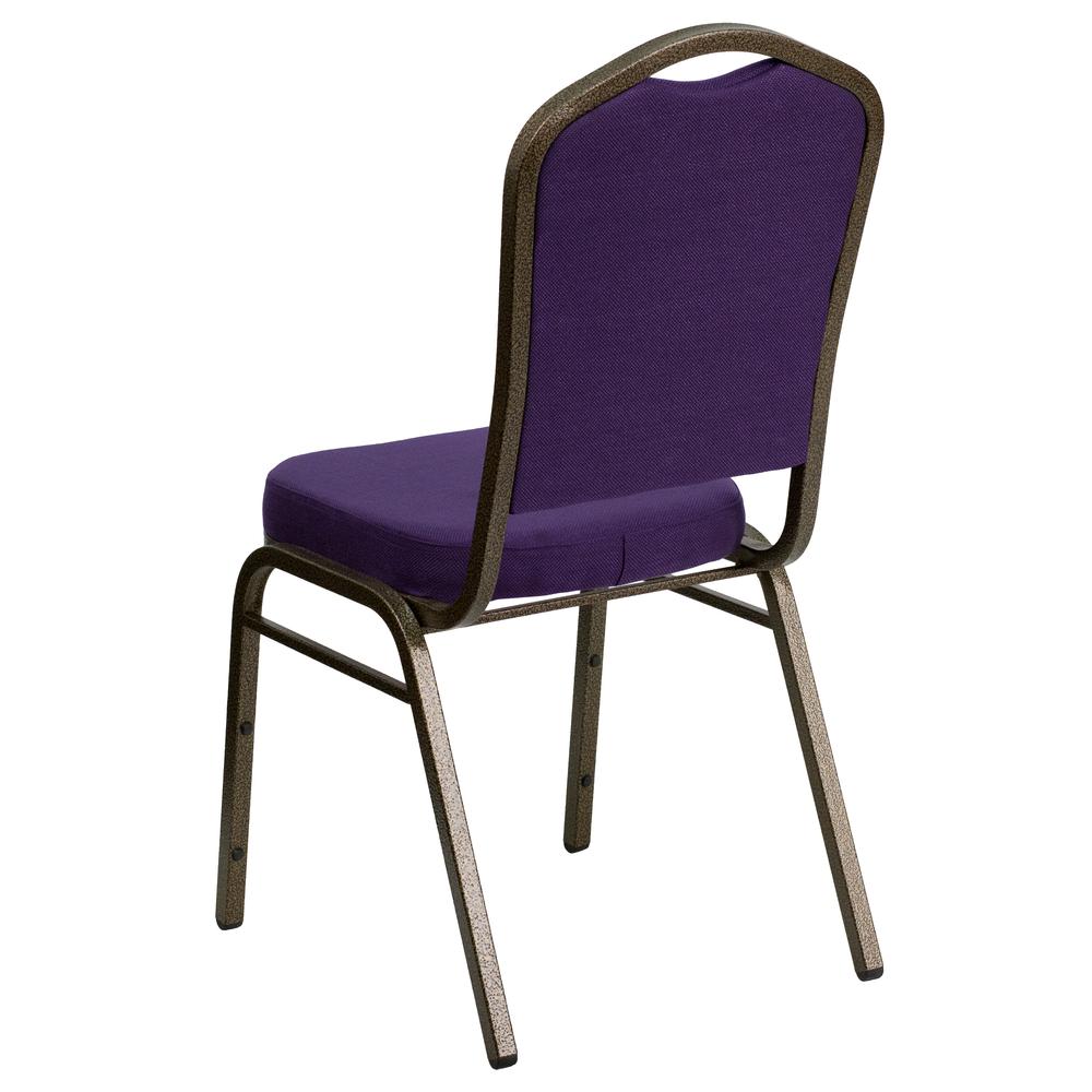 Hercules Series Crown Back Stacking Banquet Chair In Purple Fabric - Gold Vein Frame By Flash Furniture | Side Chairs | Modishstore - 3