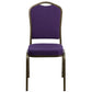 Hercules Series Crown Back Stacking Banquet Chair In Purple Fabric - Gold Vein Frame By Flash Furniture | Side Chairs | Modishstore - 4