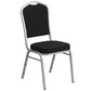 Hercules Series Crown Back Stacking Banquet Chair In Black Fabric - Silver Frame By Flash Furniture | Side Chairs | Modishstore