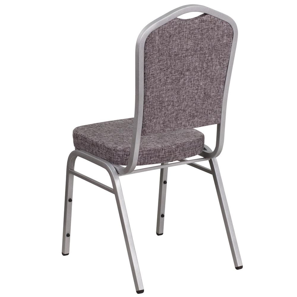 Hercules Series Crown Back Stacking Banquet Chair In Herringbone Fabric - Silver Frame By Flash Furniture | Side Chairs | Modishstore - 3