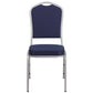 Hercules Series Crown Back Stacking Banquet Chair In Navy Fabric - Silver Frame By Flash Furniture | Side Chairs | Modishstore - 4