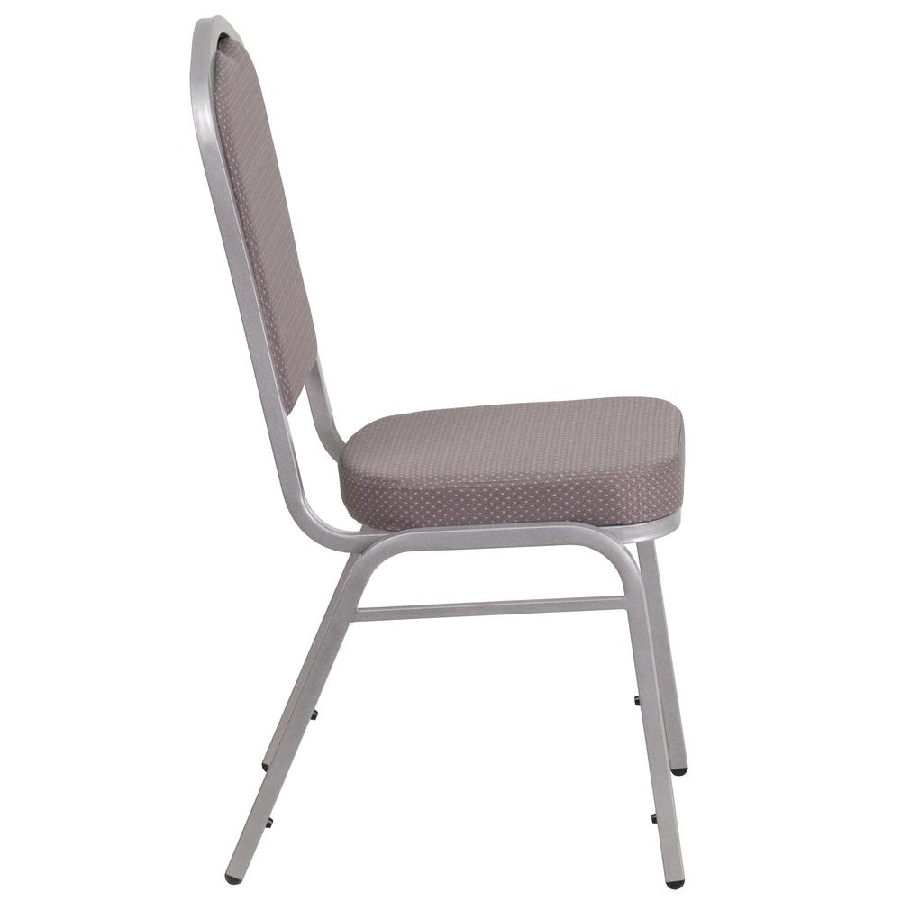 Hercules Series Crown Back Stacking Banquet Chair In Gray Dot Fabric - Silver Frame By Flash Furniture | Side Chairs | Modishstore - 2
