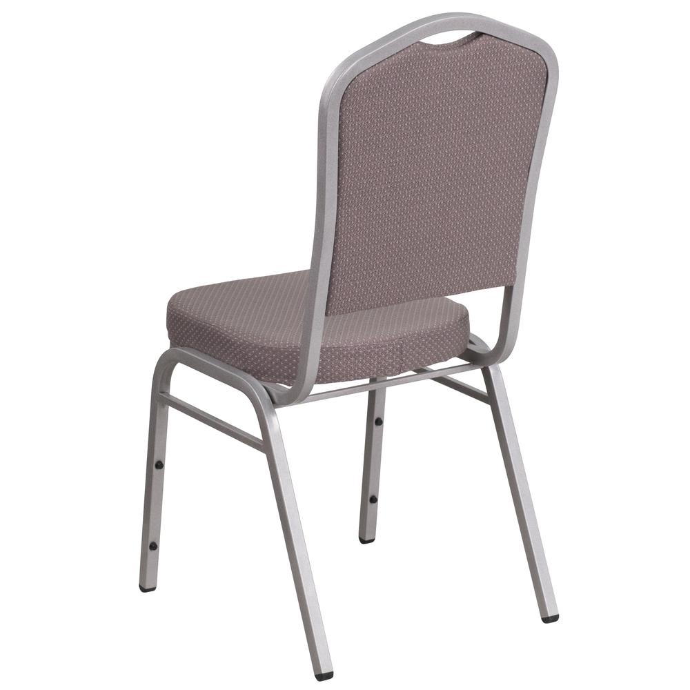 Hercules Series Crown Back Stacking Banquet Chair In Gray Dot Fabric - Silver Frame By Flash Furniture | Side Chairs | Modishstore - 3