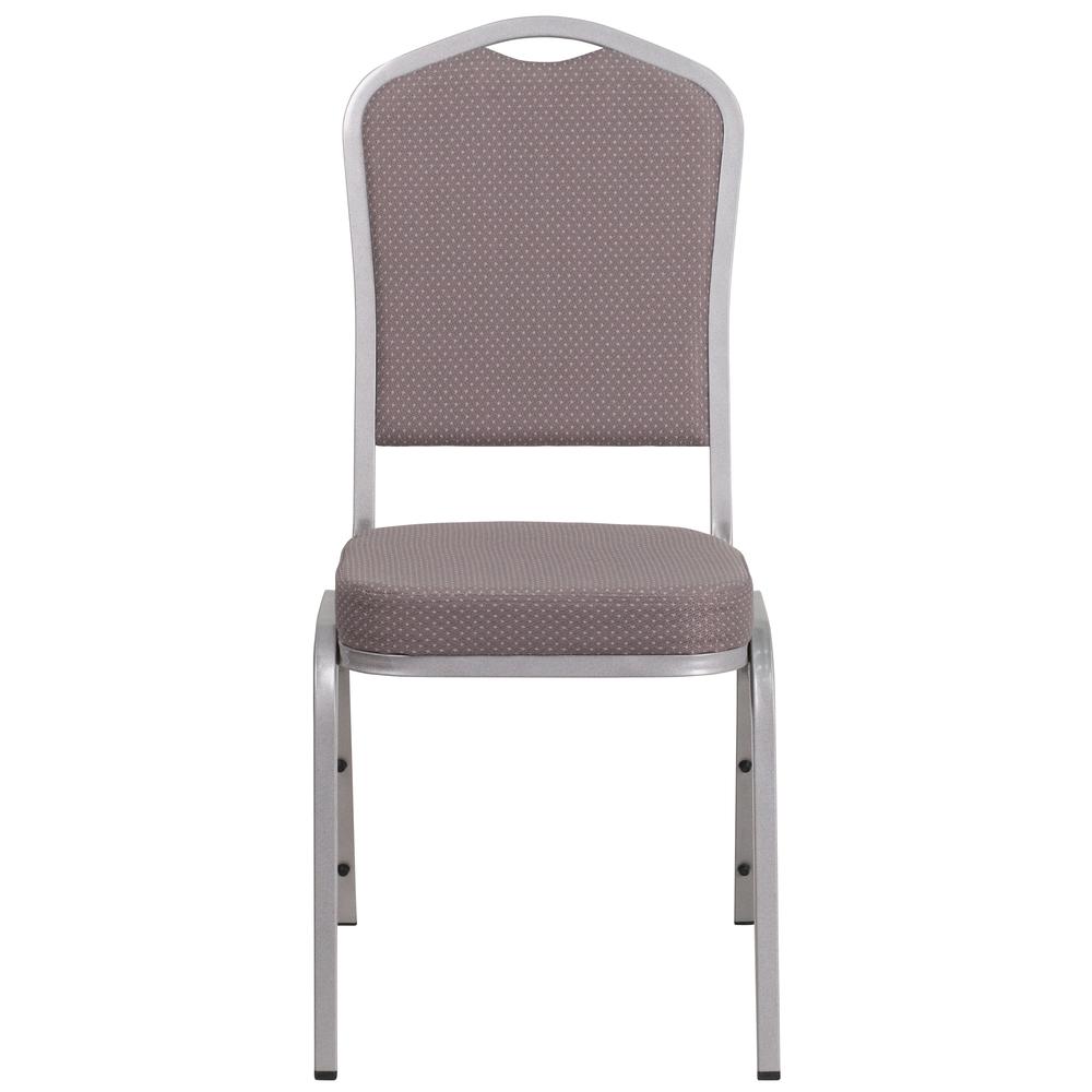 Hercules Series Crown Back Stacking Banquet Chair In Gray Dot Fabric - Silver Frame By Flash Furniture | Side Chairs | Modishstore - 4