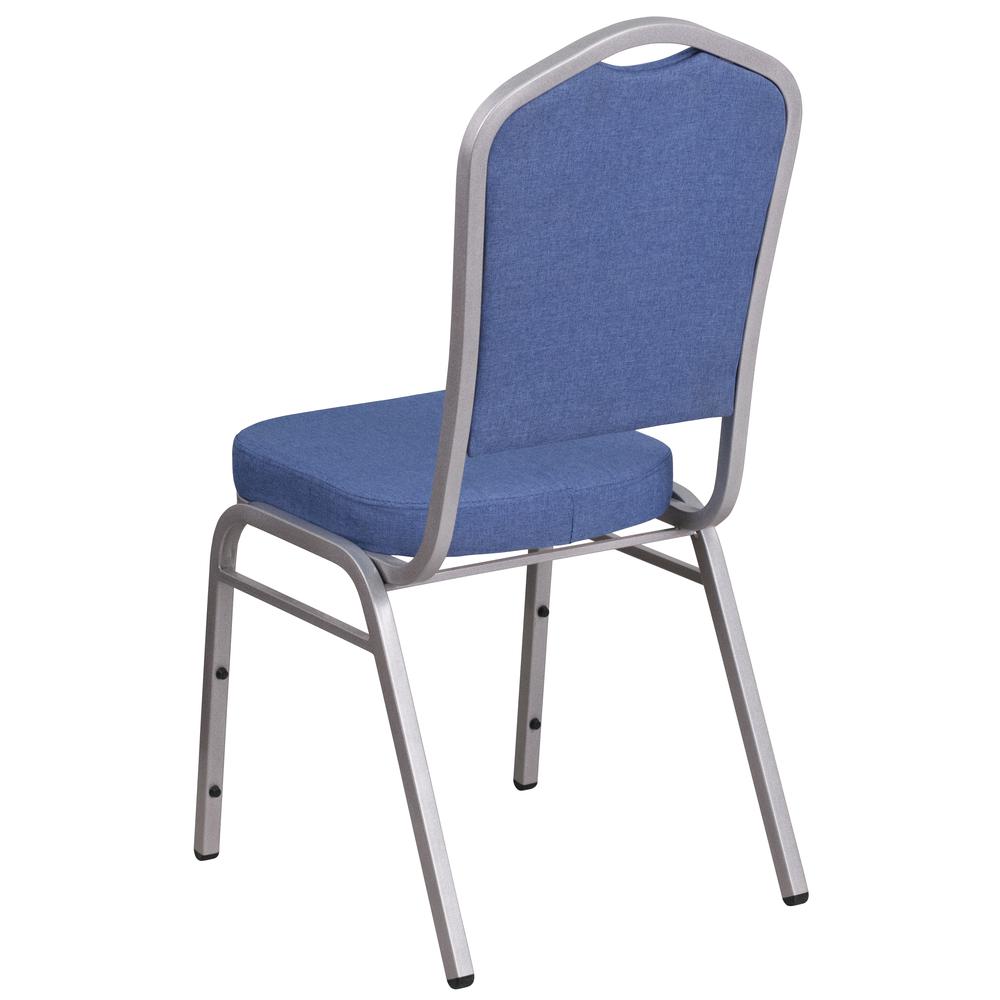Hercules Series Crown Back Stacking Banquet Chair In Blue Fabric - Silver Frame By Flash Furniture | Side Chairs | Modishstore - 3
