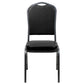 Hercules Series Crown Back Stacking Banquet Chair In Black Vinyl - Silver Vein Frame By Flash Furniture | Side Chairs | Modishstore - 4