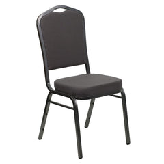 Hercules Series Crown Back Stacking Banquet Chair In Gray Fabric - Silver Vein Frame By Flash Furniture
