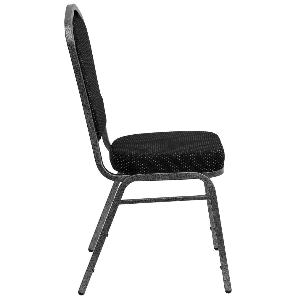 Hercules Series Crown Back Stacking Banquet Chair In Black Dot Patterned Fabric - Silver Vein Frame By Flash Furniture | Side Chairs | Modishstore - 2
