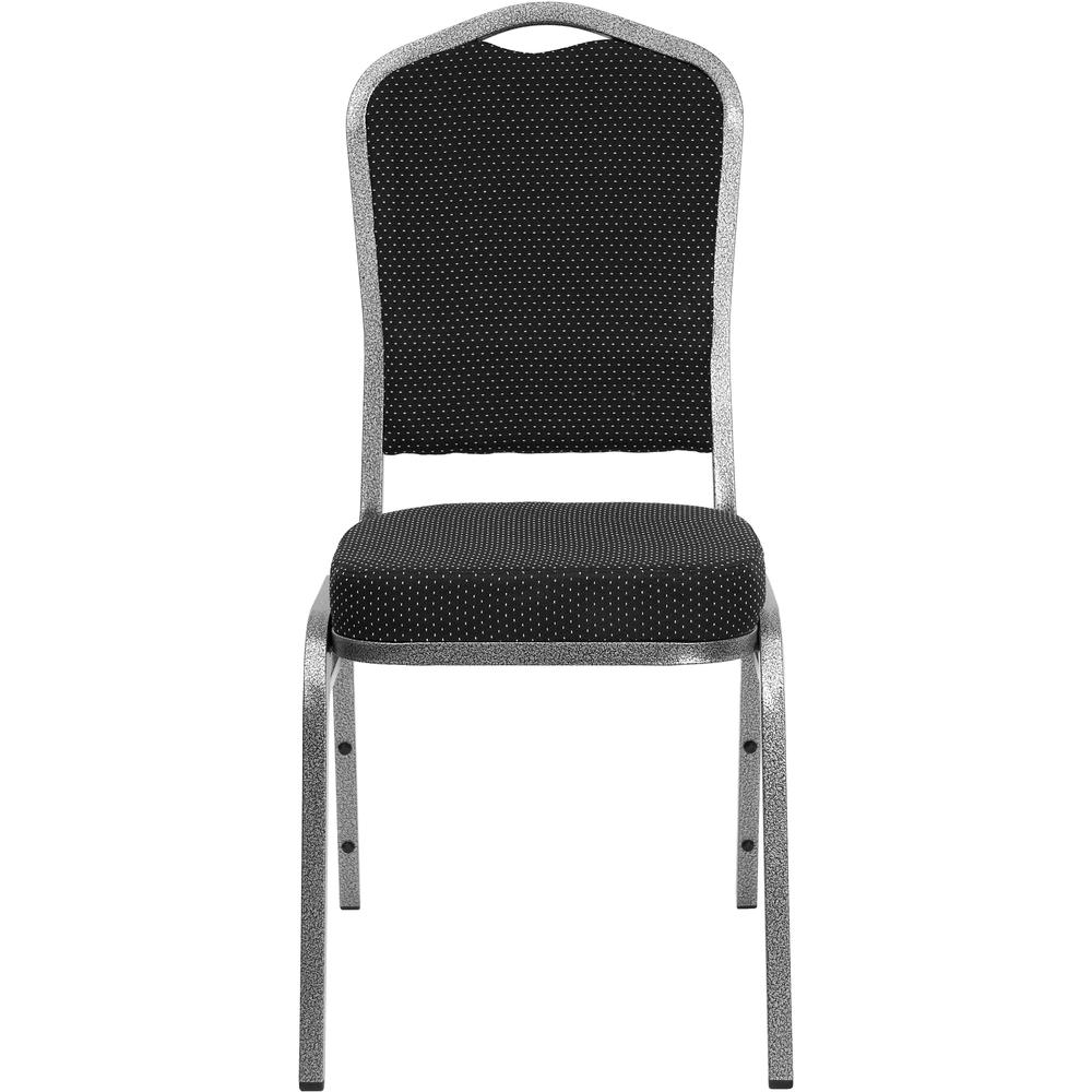 Hercules Series Crown Back Stacking Banquet Chair In Black Dot Patterned Fabric - Silver Vein Frame By Flash Furniture | Side Chairs | Modishstore - 4
