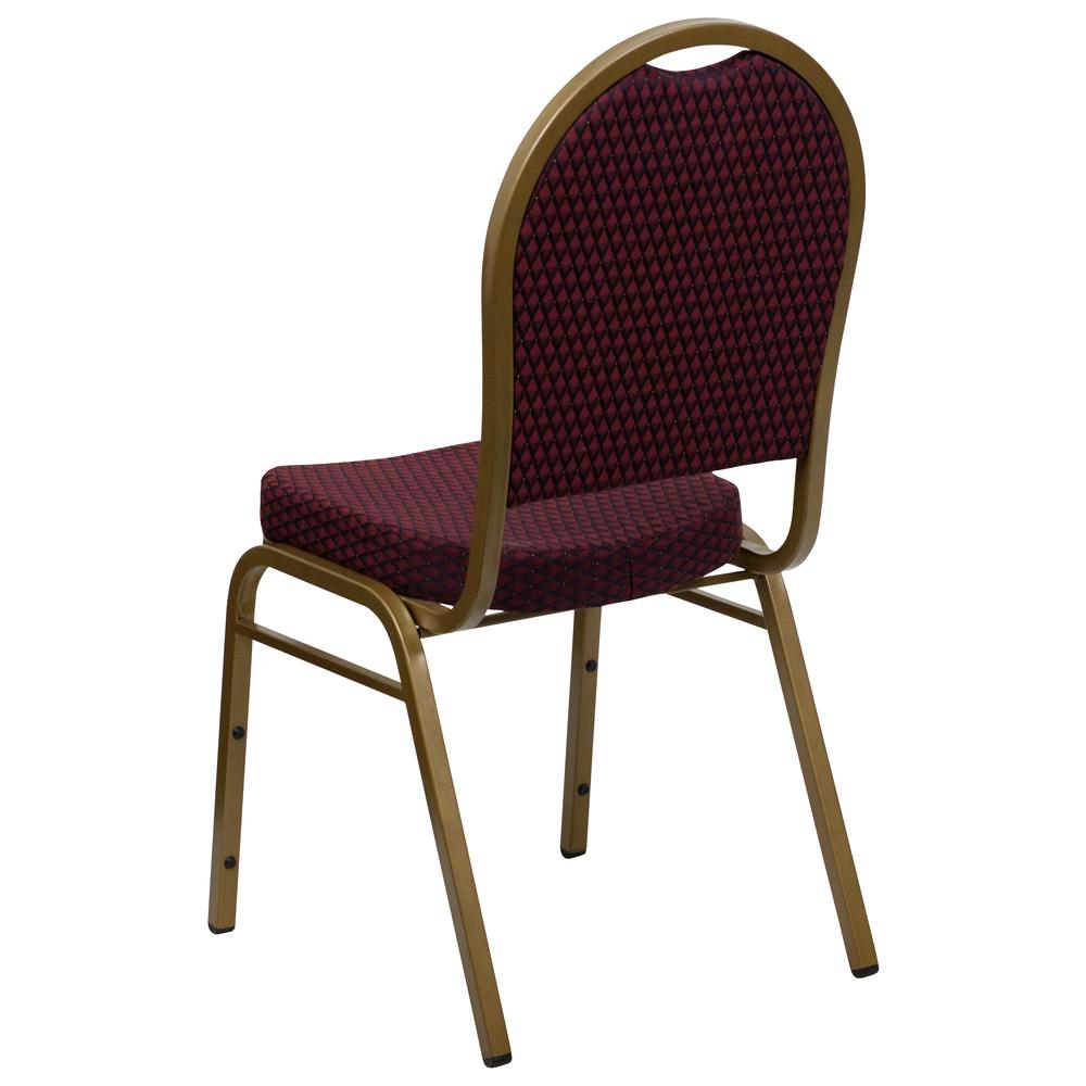 Hercules Series Dome Back Stacking Banquet Chair In Burgundy Patterned Fabric - Gold Frame By Flash Furniture | Side Chairs | Modishstore - 3