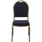 Hercules Series Dome Back Stacking Banquet Chair In Navy Patterned Fabric - Gold Frame By Flash Furniture | Side Chairs | Modishstore - 4