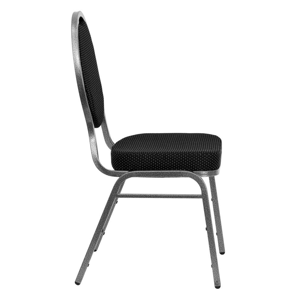 Hercules Series Teardrop Back Stacking Banquet Chair In Black Patterned Fabric - Silver Vein Frame By Flash Furniture | Side Chairs | Modishstore - 2