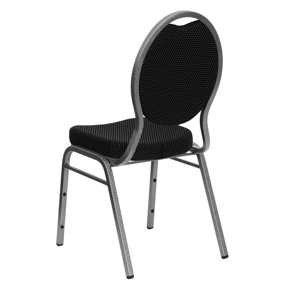 Hercules Series Teardrop Back Stacking Banquet Chair In Black Patterned Fabric - Silver Vein Frame By Flash Furniture | Side Chairs | Modishstore - 3