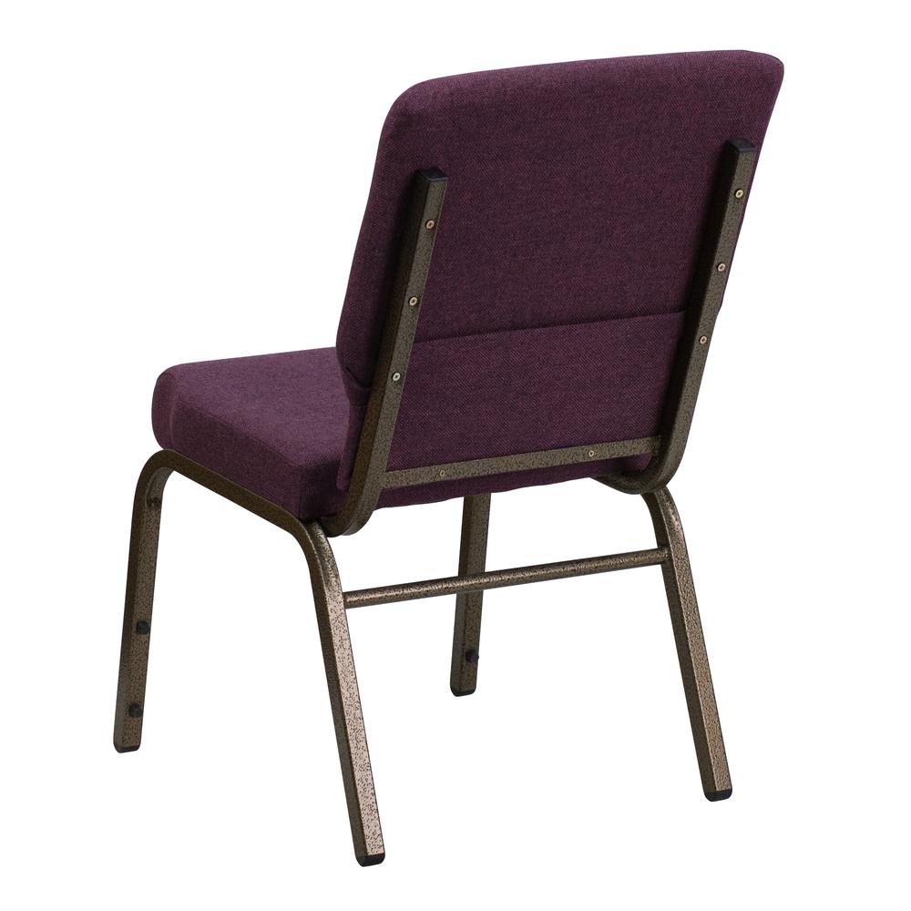 Hercules Series 18.5''W Stacking Church Chair In Plum Fabric - Gold Vein Frame By Flash Furniture | Side Chairs | Modishstore - 3