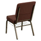 Hercules Series 18.5''W Church Chair In Brown Fabric With Cup Book Rack - Gold Vein Frame By Flash Furniture | Side Chairs | Modishstore - 3