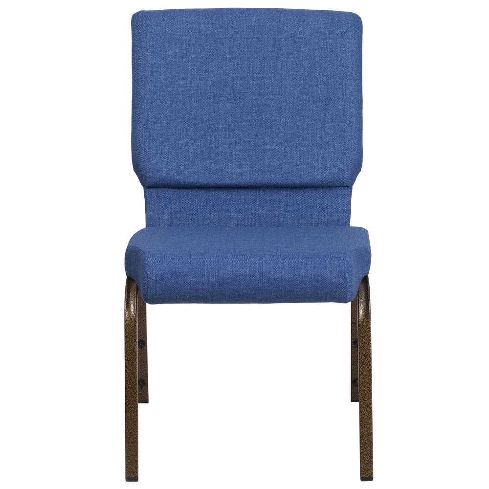 Hercules Series 18.5''W Stacking Church Chair In Blue Fabric - Gold Vein Frame By Flash Furniture | Side Chairs | Modishstore - 4
