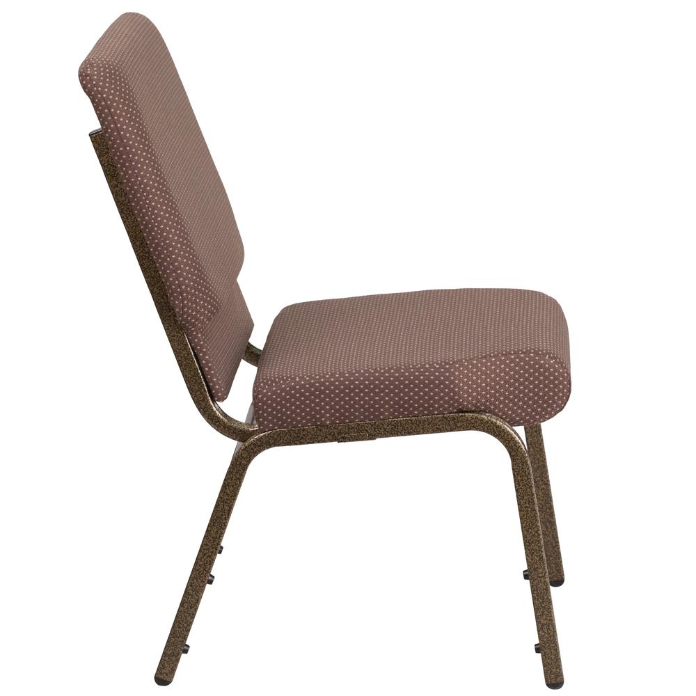 Hercules Series 18.5''W Stacking Church Chair In Brown Dot Fabric - Gold Vein Frame By Flash Furniture | Side Chairs | Modishstore - 2