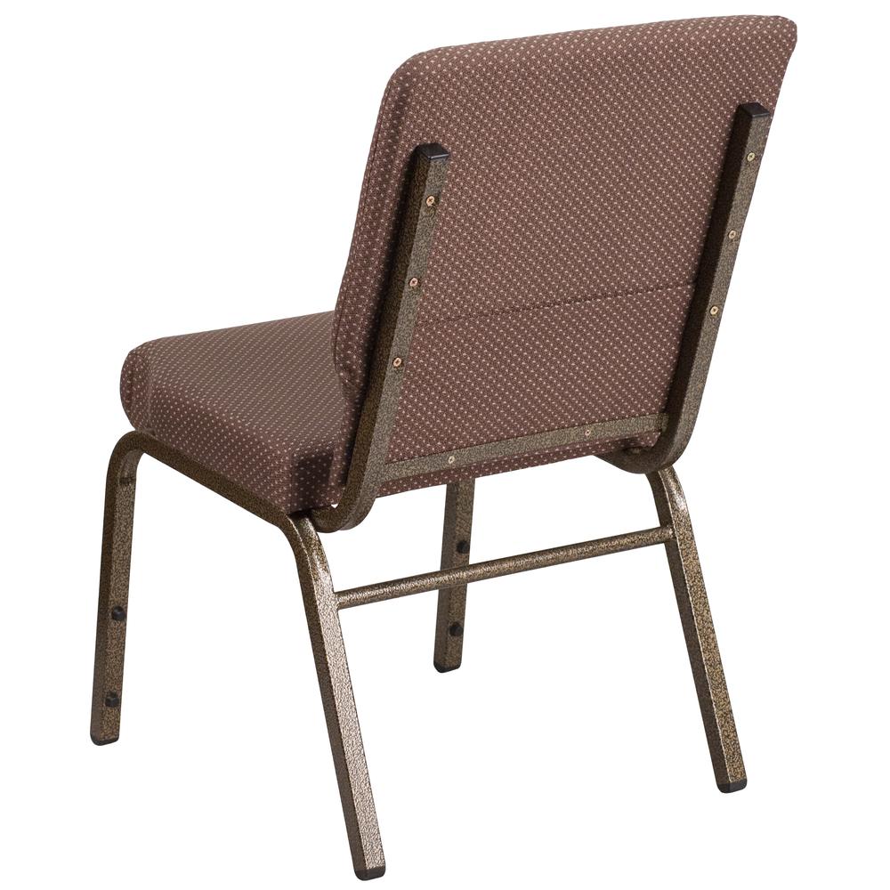 Hercules Series 18.5''W Stacking Church Chair In Brown Dot Fabric - Gold Vein Frame By Flash Furniture | Side Chairs | Modishstore - 3