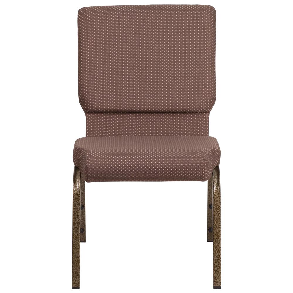 Hercules Series 18.5''W Stacking Church Chair In Brown Dot Fabric - Gold Vein Frame By Flash Furniture | Side Chairs | Modishstore - 4