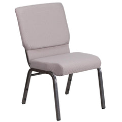 Hercules Series 18.5''W Stacking Church Chair In Gray Dot Fabric - Silver Vein Frame By Flash Furniture