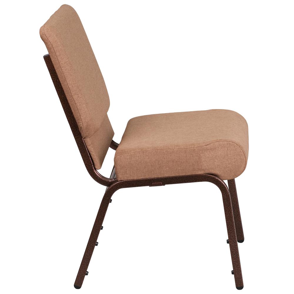 Hercules Series 21''W Stacking Church Chair In Caramel Fabric - Copper Vein Frame By Flash Furniture | Side Chairs | Modishstore - 2