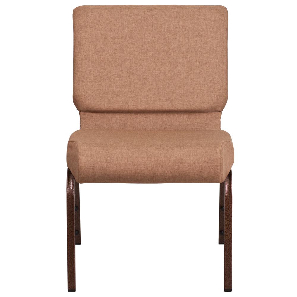Hercules Series 21''W Stacking Church Chair In Caramel Fabric - Copper Vein Frame By Flash Furniture | Side Chairs | Modishstore - 4