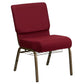Hercules Series 21''W Church Chair In Burgundy Fabric With Cup Book Rack - Gold Vein Frame By Flash Furniture | Side Chairs | Modishstore - 1