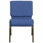 Hercules Series 21''W Stacking Church Chair In Blue Fabric - Gold Vein Frame By Flash Furniture | Side Chairs | Modishstore - 4