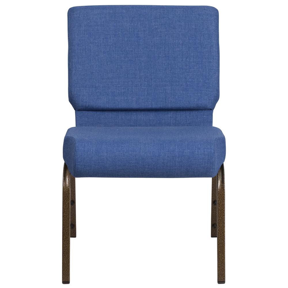 Hercules Series 21''W Stacking Church Chair In Blue Fabric - Gold Vein Frame By Flash Furniture | Side Chairs | Modishstore - 4