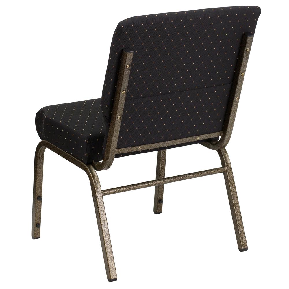 Hercules Series 21''W Stacking Church Chair In Black Dot Patterned Fabric - Gold Vein Frame By Flash Furniture | Side Chairs | Modishstore - 3