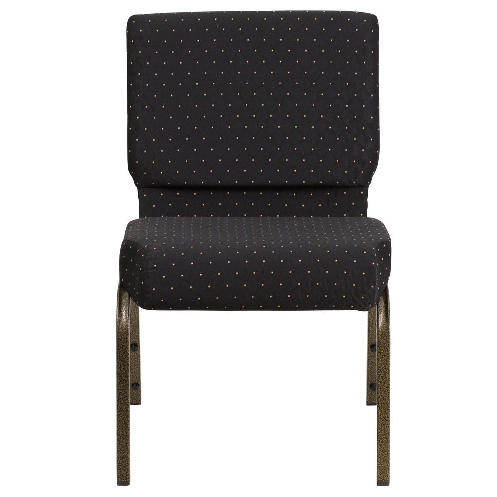 Hercules Series 21''W Stacking Church Chair In Black Dot Patterned Fabric - Gold Vein Frame By Flash Furniture | Side Chairs | Modishstore - 4