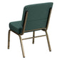 Hercules Series 21''W Stacking Church Chair In Hunter Green Dot Patterned Fabric - Gold Vein Frame By Flash Furniture | Side Chairs | Modishstore - 3
