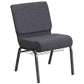 Hercules Series 21''W Church Chair In Dark Gray Fabric With Book Rack - Silver Vein Frame By Flash Furniture | Side Chairs | Modishstore - 1