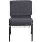 Hercules Series 21''W Church Chair In Dark Gray Fabric With Book Rack - Silver Vein Frame By Flash Furniture | Side Chairs | Modishstore - 4