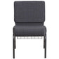 Hercules Series 21''W Church Chair In Dark Gray Fabric With Book Rack - Silver Vein Frame By Flash Furniture | Side Chairs | Modishstore - 4