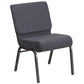 Hercules Series 21''W Church Chair In Dark Gray Fabric - Silver Vein Frame By Flash Furniture | Side Chairs | Modishstore