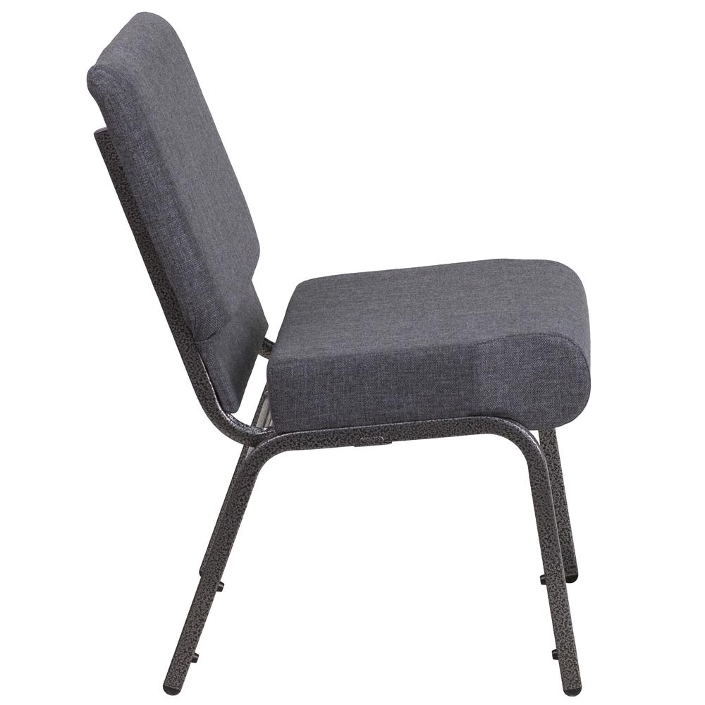 Hercules Series 21''W Church Chair In Dark Gray Fabric - Silver Vein Frame By Flash Furniture | Side Chairs | Modishstore - 2
