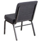 Hercules Series 21''W Church Chair In Dark Gray Fabric - Silver Vein Frame By Flash Furniture | Side Chairs | Modishstore - 3
