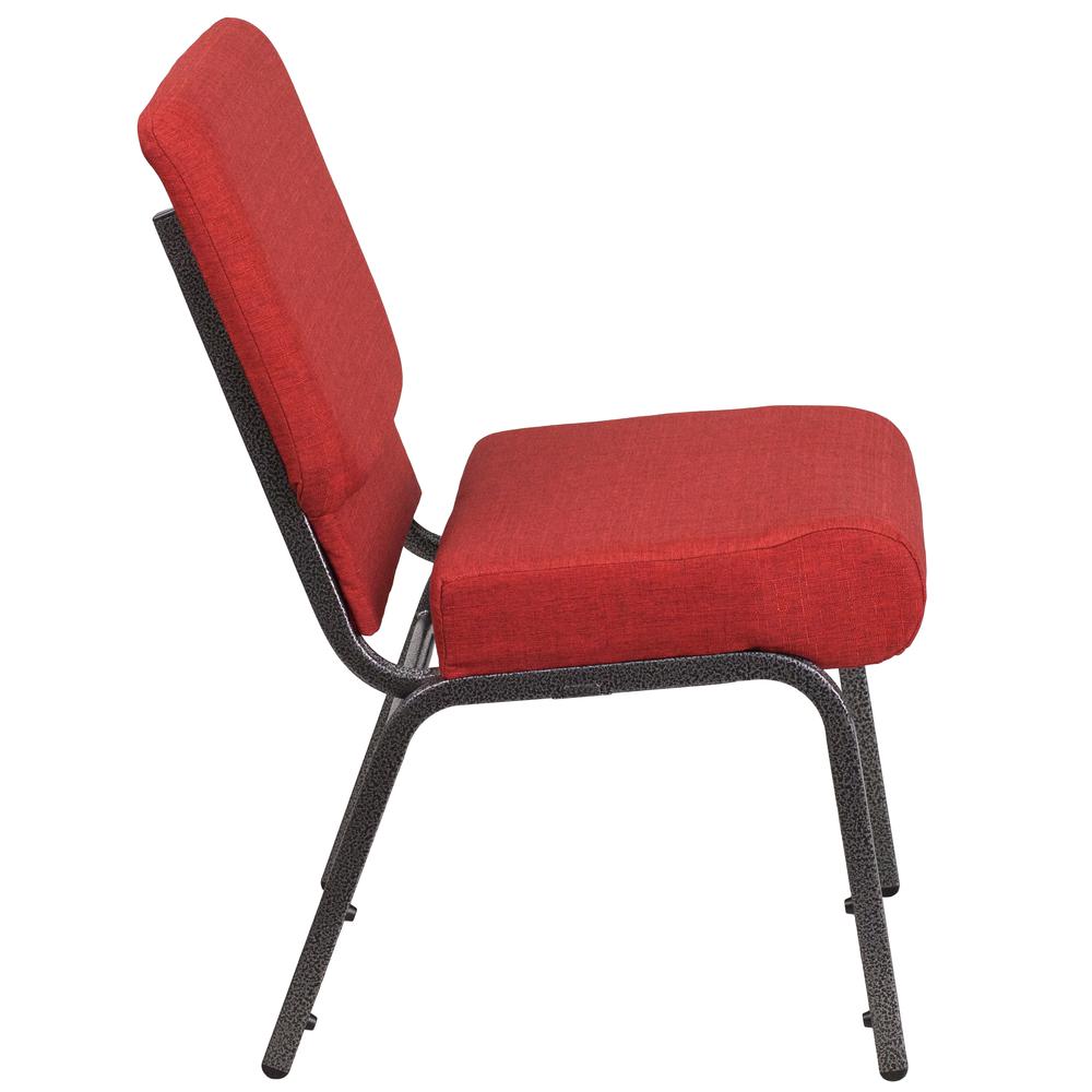 Hercules Series 21''W Stacking Church Chair In Crimson Fabric - Silver Vein Frame By Flash Furniture | Side Chairs | Modishstore - 2