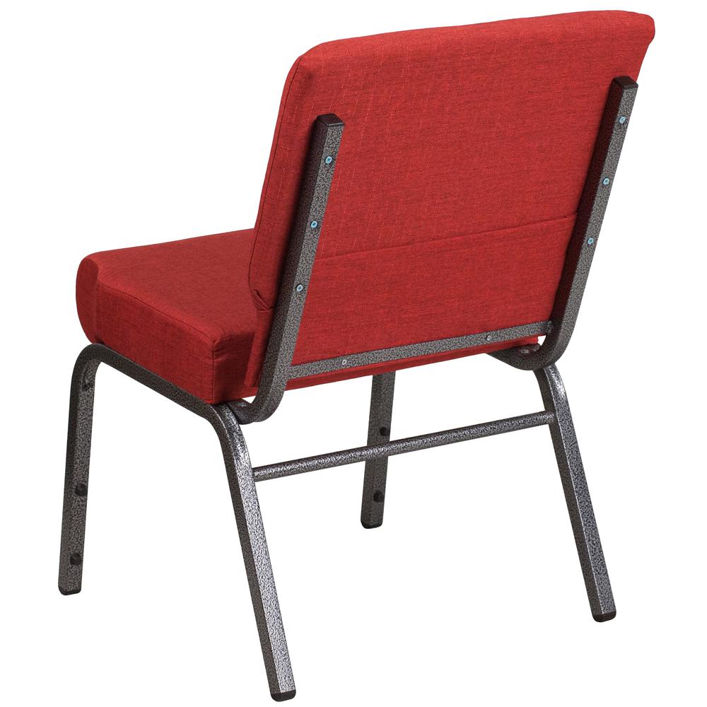 Hercules Series 21''W Stacking Church Chair In Crimson Fabric - Silver Vein Frame By Flash Furniture | Side Chairs | Modishstore - 3