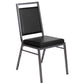 Hercules Series Square Back Stacking Banquet Chair In Black Vinyl With Silvervein Frame By Flash Furniture | Dining Chairs | Modishstore - 1