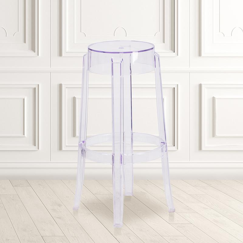 29.75'' High Transparent Barstool By Flash Furniture | Bar Stools | Modishstore