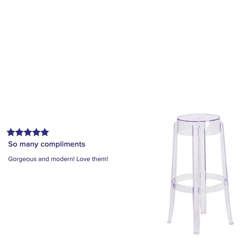 29.75'' High Transparent Barstool By Flash Furniture | Bar Stools | Modishstore - 4