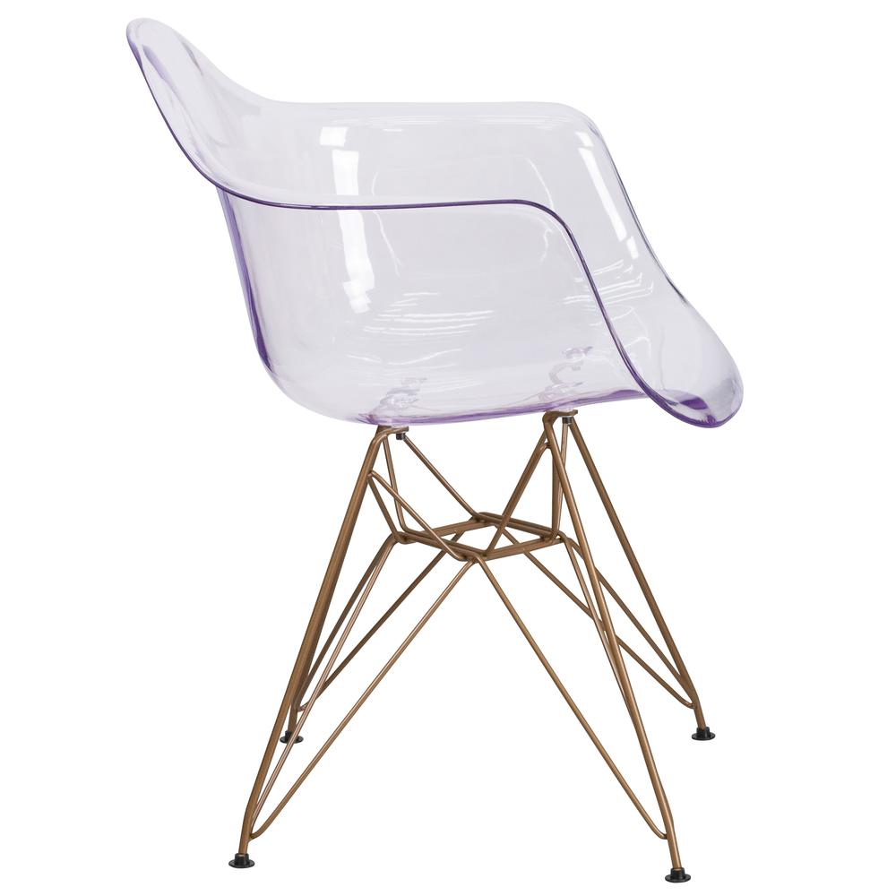 Alonza Series Transparent Side Chair With Gold Base By Flash Furniture | Dining Chairs | Modishstore - 2