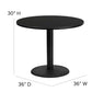 36'' Round Black Laminate Table Set With X-Base And 4 Black Trapezoidal Back Banquet Chairs By Flash Furniture | Dining Sets | Modishstore - 4