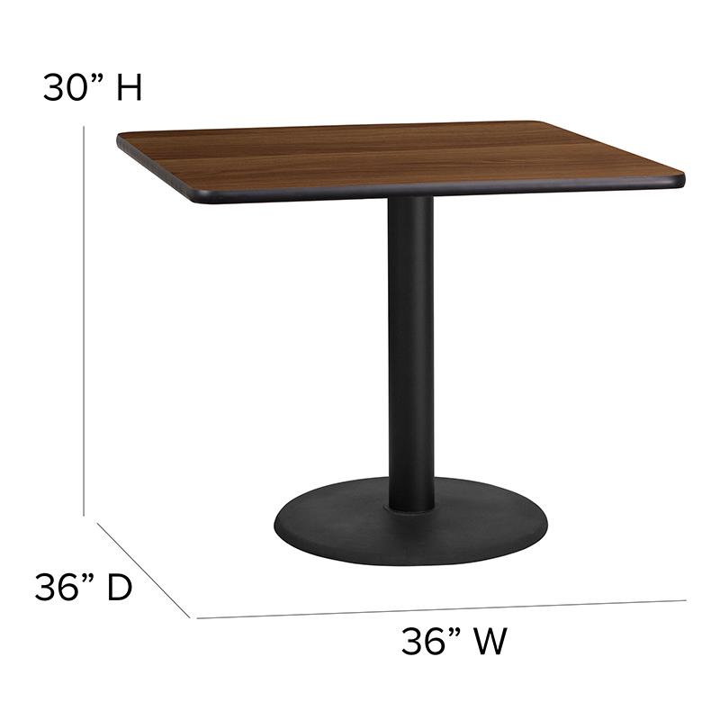 36'' Square Natural Laminate Table Set With X-Base And 4 Ladder Back Metal Chairs - Black Vinyl Seat By Flash Furniture | Dining Sets | Modishstore - 4