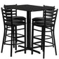24''W X 42''L Rectangular Black Laminate Table Set With 4 Ladder Back Metal Barstools - Black Vinyl Seat By Flash Furniture | Bar Stools & Table | Modishstore - 2