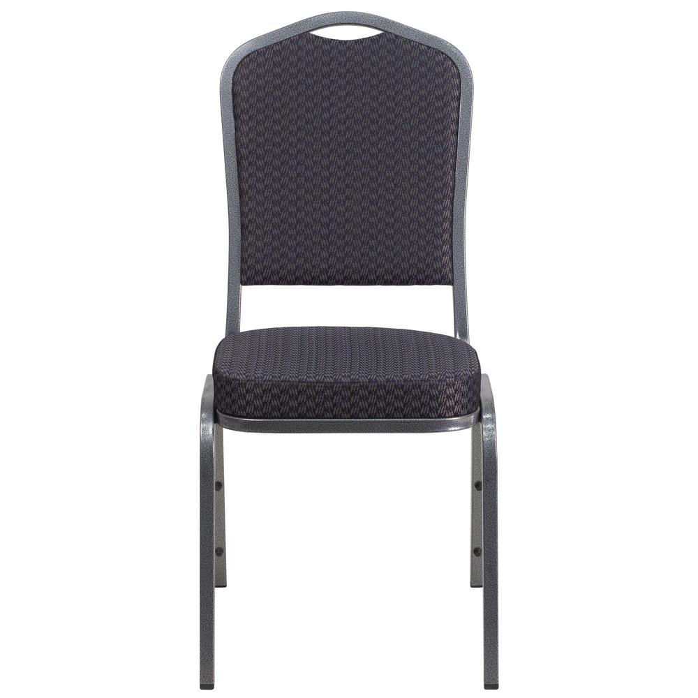 Hercules Series Crown Back Stacking Banquet Chair In Black Patterned Fabric - Silver Vein Frame By Flash Furniture | Side Chairs | Modishstore - 4