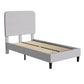Addison Light Grey Twin Fabric Upholstered Platform Bed - Headboard With Rounded Edges - No Box Spring Or Foundation Needed By Flash Furniture | Beds | Modishstore - 2
