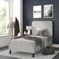 Addison Light Grey Twin Fabric Upholstered Platform Bed - Headboard With Rounded Edges - No Box Spring Or Foundation Needed By Flash Furniture | Beds | Modishstore - 1
